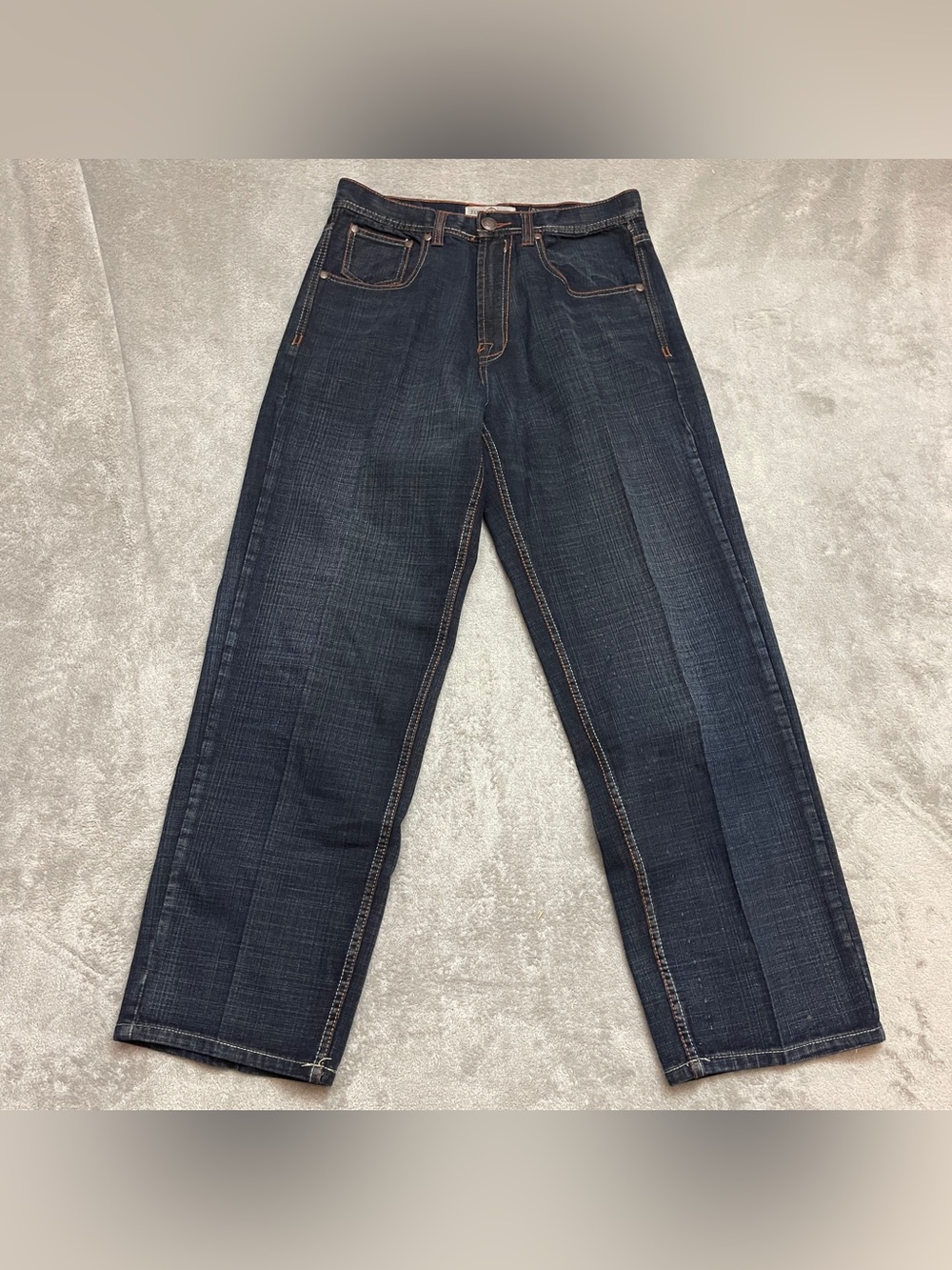 Vtg 90’s Y2K Baggie Fame  FM Jeans BUTE Denim Manufacturing 34x32 Blue